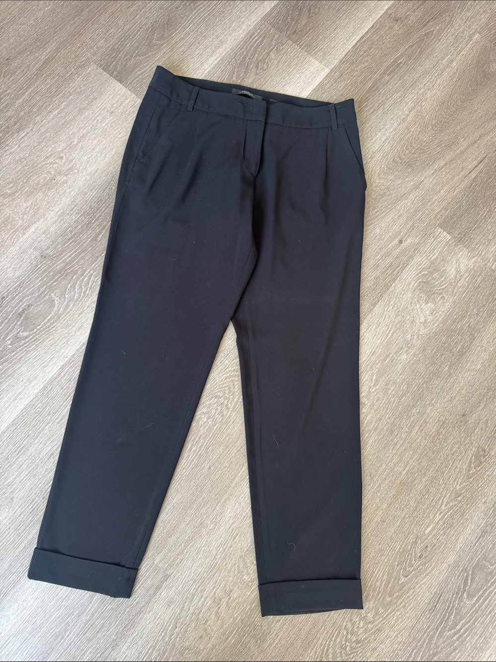 MaxMara Black Cuffed Dress Trousers